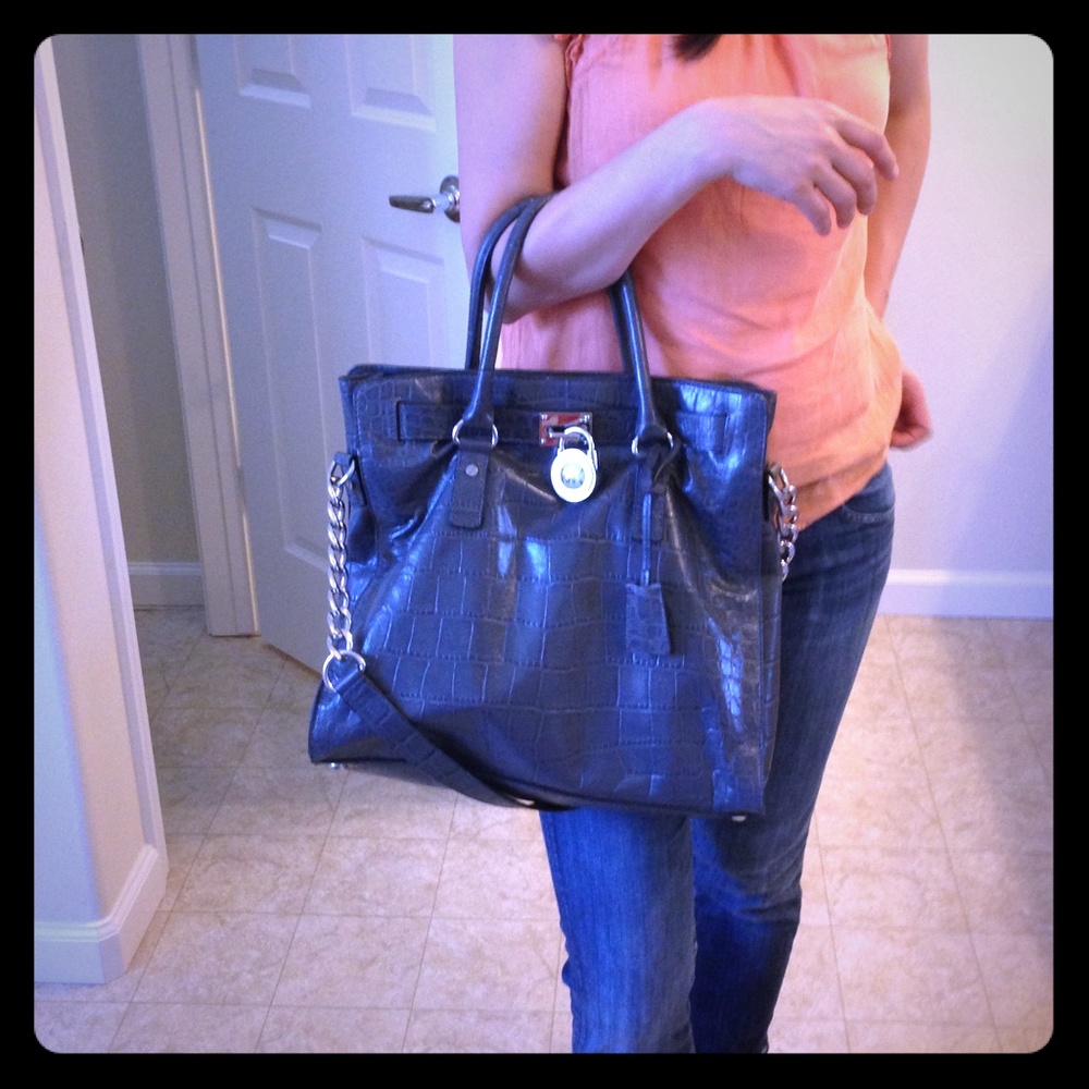Michael Kors heather gray Hamilton large tote